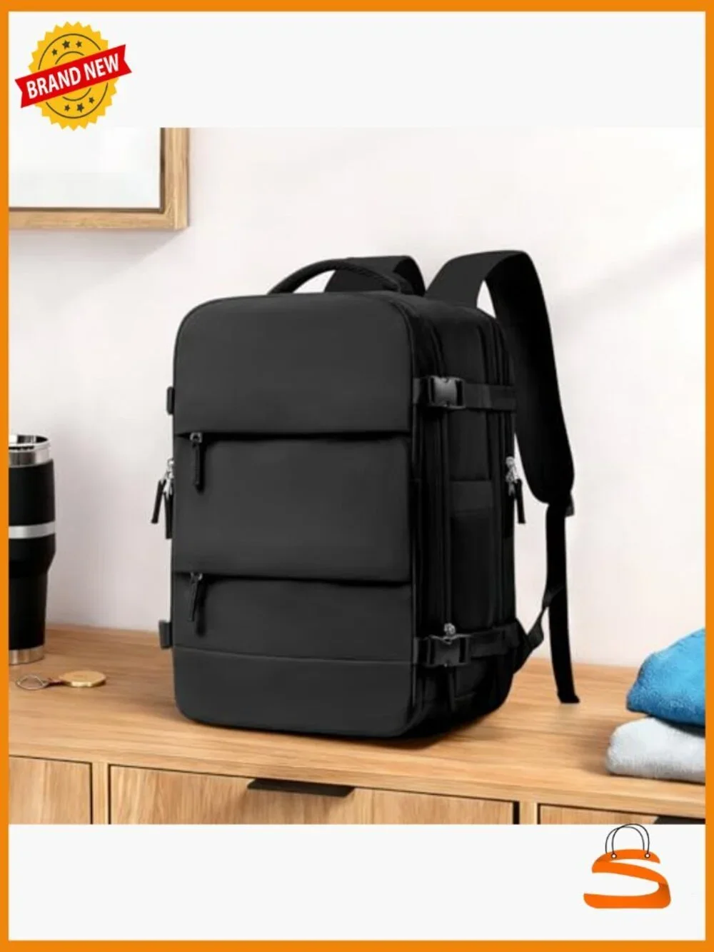 Large Travel Backpack Carry On, Expandable Hiking Rucksack, Extra Heavy Duty